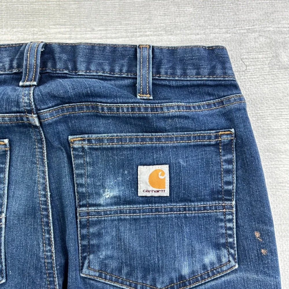 Carhartt Jeans Size 32x34 Blue Straight‎ Fit Medium Wash Denim Workwear Pants